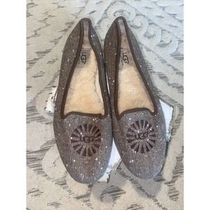 UGG AUSTRALIA Alloway Tweed Chocolate Slip On Slipper Flats MSRP $140 size 8.5